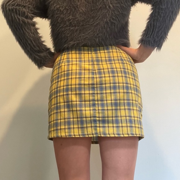 Yellow and blue plaid skirt - Picture 5 of 6